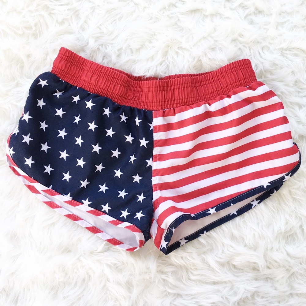 American Flag Shorts World Sportswear Star USA